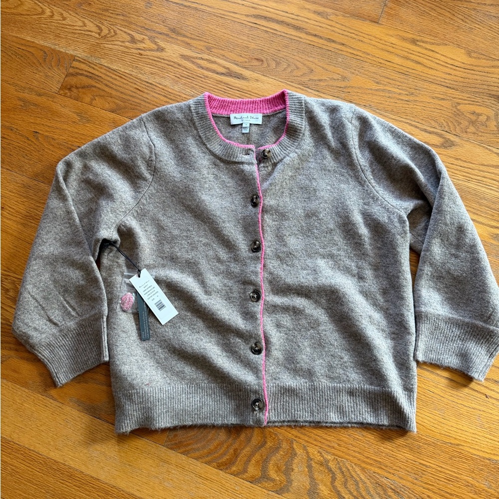 Michael Stars Parson Crewneck Cardigan in Dark Oatmeal - NWT *Sold Out Color*